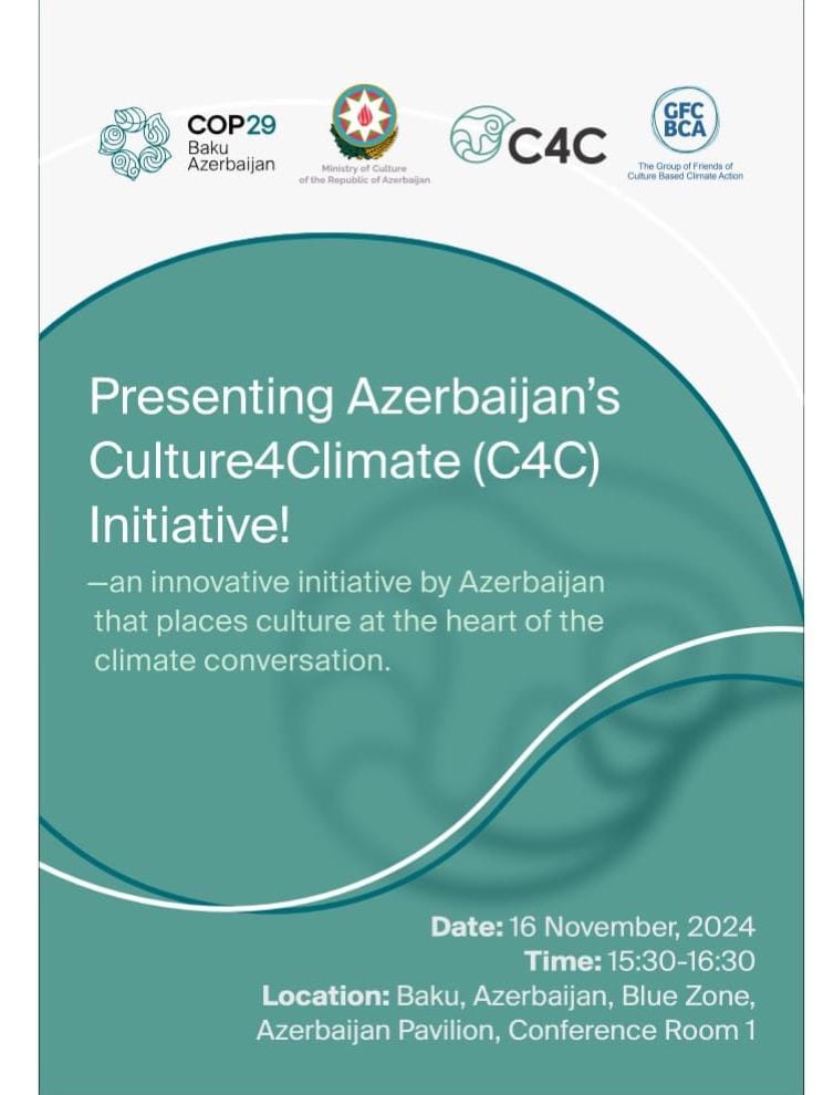 COP29 çərçivəsində Mədəniyyət Nazirlərinin 2-ci Yüksək Səviyyəli Görüşü keçiriləcək