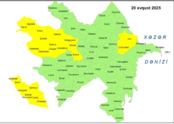 Küləkli hava şəraiti ilə bağlı sarı xəbərdarlıq verilib
