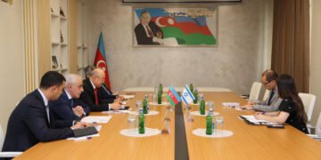 Nazir Kəmaləddin Heydərov İsrail Dövlətinin ölkəmizdə yeni təyin olunmuş səfiri ilə görüşüb