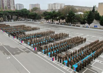 DİN Daxili Qoşunlarda gənc əsgərlərin andiçmə mərasimi keçirilib